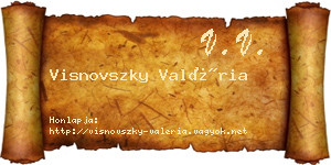 Visnovszky Valéria névjegykártya